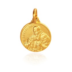 Złoty medalik -Święty Leopold Mandić Spowiednik.  14 mm.  Gold Urbanowicz - jubiler online Wrocław