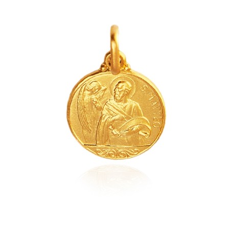 Złoty medalik -Święty Mateusz. 14 mm.  2,15g   Gold Urbanowicz Sopot