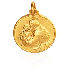 Święty Antoni z Padwy. Złoty medalik.  18 mm. 3,6 g Gold Urbanowicz - złotnik Wrocław