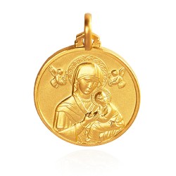 Medalik ze złota -Matka Boża NIeustającej Pomocy. Patronka ludzi potrzebujących szczególnej opieki 18 mm, 4.0 g  Gold Urbanowicz
