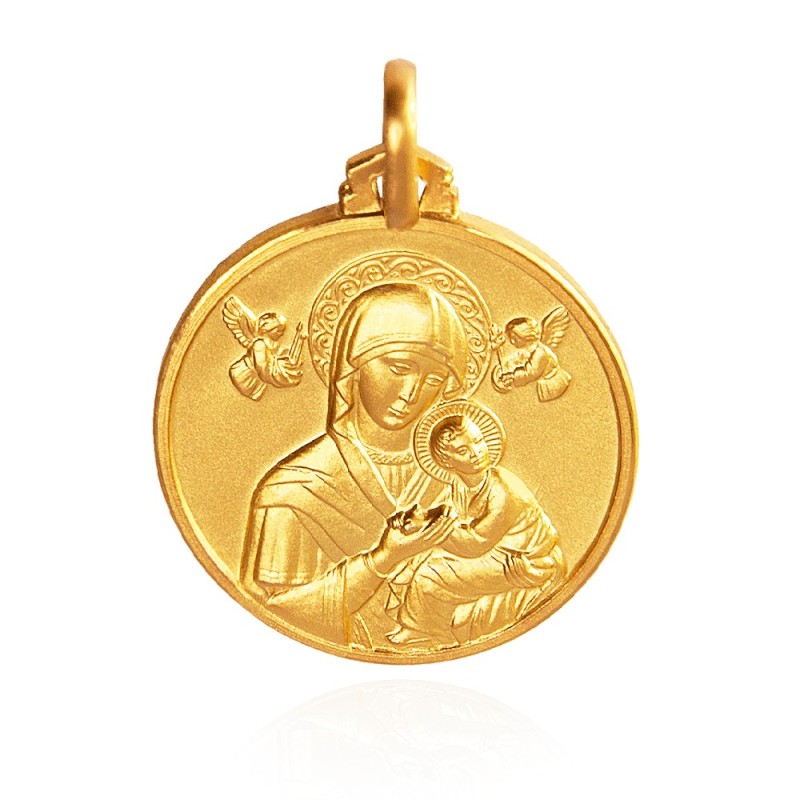 Medalik ze złota -Matka Boża NIeustającej Pomocy. Patronka ludzi potrzebujących szczególnej opieki 18 mm, 4.0 g  Gold Urbanowicz