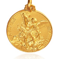 Jubiler Gold Urbanowicz - Św Michał Archanioł.  Złoty medalik . średnica 25 mm,  9 g