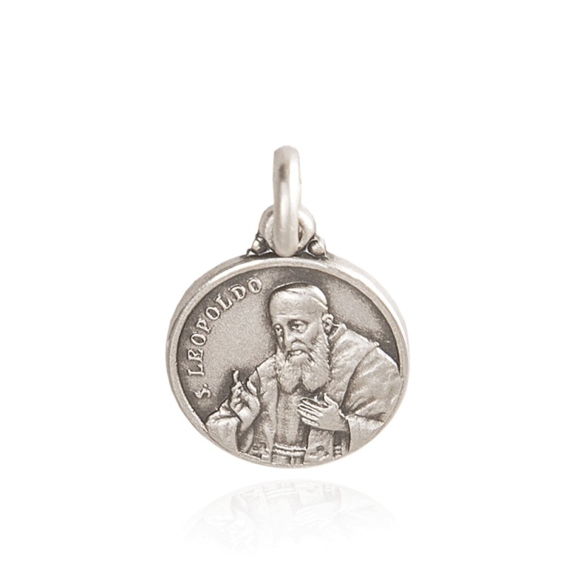 Świety Leopold Mandić. Spowiednik. Medalik srebrny.   14 mm. 2.0 g Gold Urbanowicz