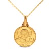 Złoty komplet.  Złoty łańcuszek 45 cm  + medalik 14mm.  Gold Urbanowicz
