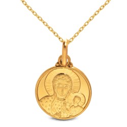 Gold Urbanowicz - Złoty komplet.  Złoty łańcuszek 42 cm  + medalik 14mm.