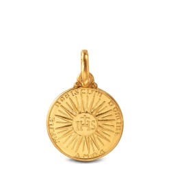 Złoty medalik ze znakiem IHS.  14 mm Gold Urbanowicz
