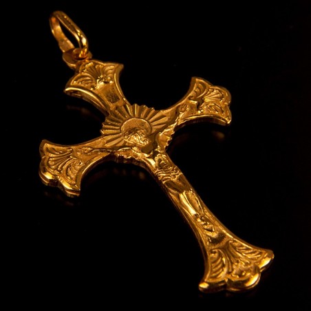 Złoty krzyżyk barokowy, waga 4,90 g. Gold Urbanowicz