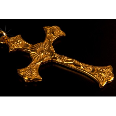 Złoty krzyżyk barokowy, waga 4,90 g. Gold Urbanowicz