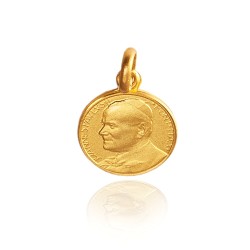 Złoty medalik  Św  Jan Paweł II. 14 mm Gold Urbanowicz