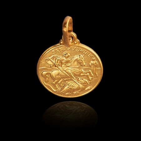 Święty Jerzy. Złoty medalik. średnica 21 mm  Gold Urbanowicz
