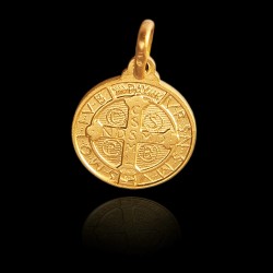 Święty Benedykt. Złoty medalik  2,1 g 12 mm, Gold Urbanowicz
