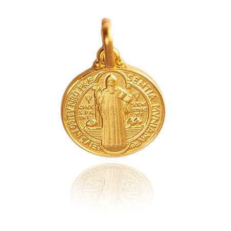  Święty Benedykt. Złoty medalik  2,1 g 12 mm, Gold Urbanowicz