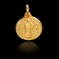 Święty Benedykt -Złoty medalik - 18 mm, Gold Urbanowicz złotnik Poznań