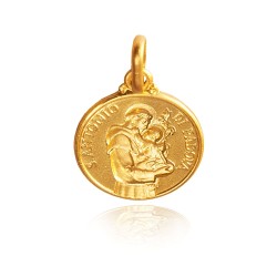 Złoty medalik ze świętym Antonim na Chrzest. Gold Urbanowicz.