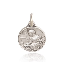 Święta Cecylia. patronka muzyki kościelnej.Medalik srebrny.  18 mm. 3,3 g Gold Urbanowicz