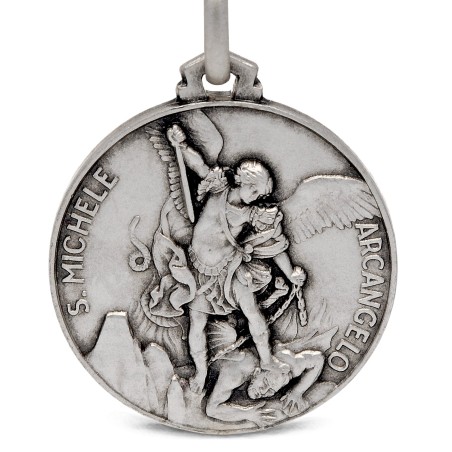 Piękny duży medalik - Michał Archanioł. medalik ze srebra,  25 mm, 7,6 g