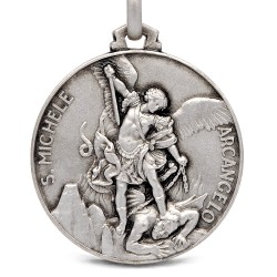 Medlalion srebrny- Michał Archanioł. medalik ze srebra,  25 mm,