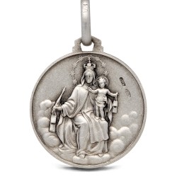 Matka Boska Szkaplerzna. Szkaplerz Karmelitański. 5.3 g   21 mm, Medalion ze srebra oksydowanego. Gold Urbanowicz
