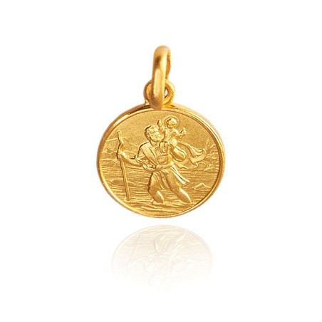 Gold Urbanowicz - Święty Krzysztof.  14mm, Złoty medalik