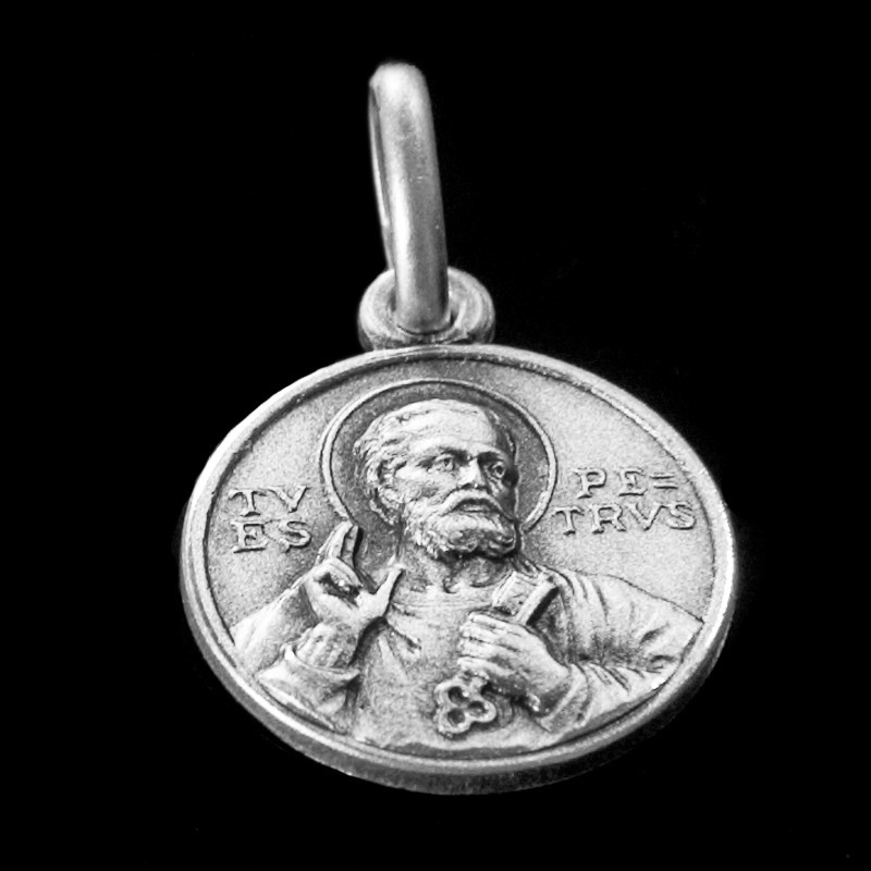 Święty Piotr. Medalik srebrny. Gold Urbanowicz   3,3 g, 18 mm, Sklep jubilerski Olsztyn