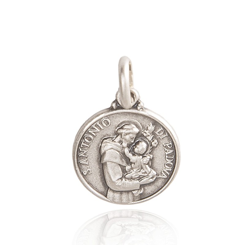 Święty Antoni. Medalik wykonany ze srebra oksydowanego. Gold Urbanowicz 18mm 