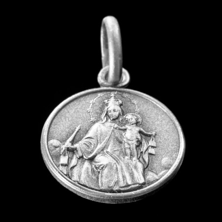 Matka Boża z Góry Karmel. 14 mm,  Srebrny medalik. medalik ze srebra. Gold Urbanowicz