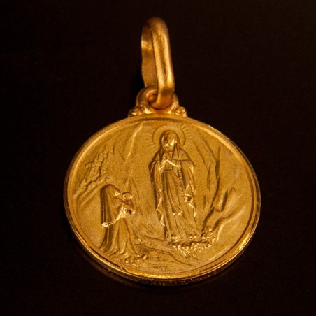 Matka Boska z Lourdes. 3,6 g, 18mm,  Złoty medalik - Gold Urbanowicz Warszawa