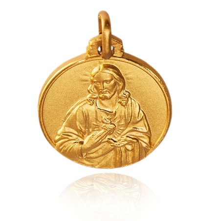 Medalik Szkaplerzny - złoty 585 - medalion wygląda jak płaskorzeźba - Gold Urbanowicz Szczecin