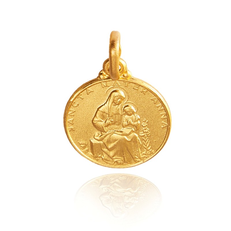 Święta Anna-  Złoty medalik na chrzest - Gold Urbanowicz