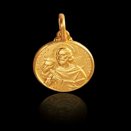 Złoty medalik  -Święty Marek. Patron pisarzy i notariuszy.  18 mm. Gold Urbanowicz