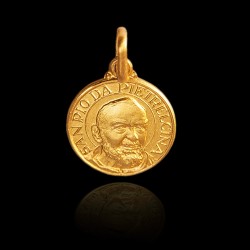 Święty Ojciec Pio średnica 10 mm,   Medalik złoty.  Kraków Gold Urbanowicz