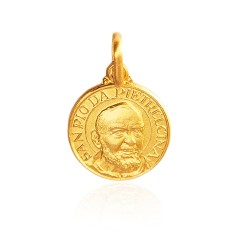Malutki Medalik złoty. Święty Ojciec Pio średnica 10 mm,  Jubiler online  Gold Urbanowicz Kraków