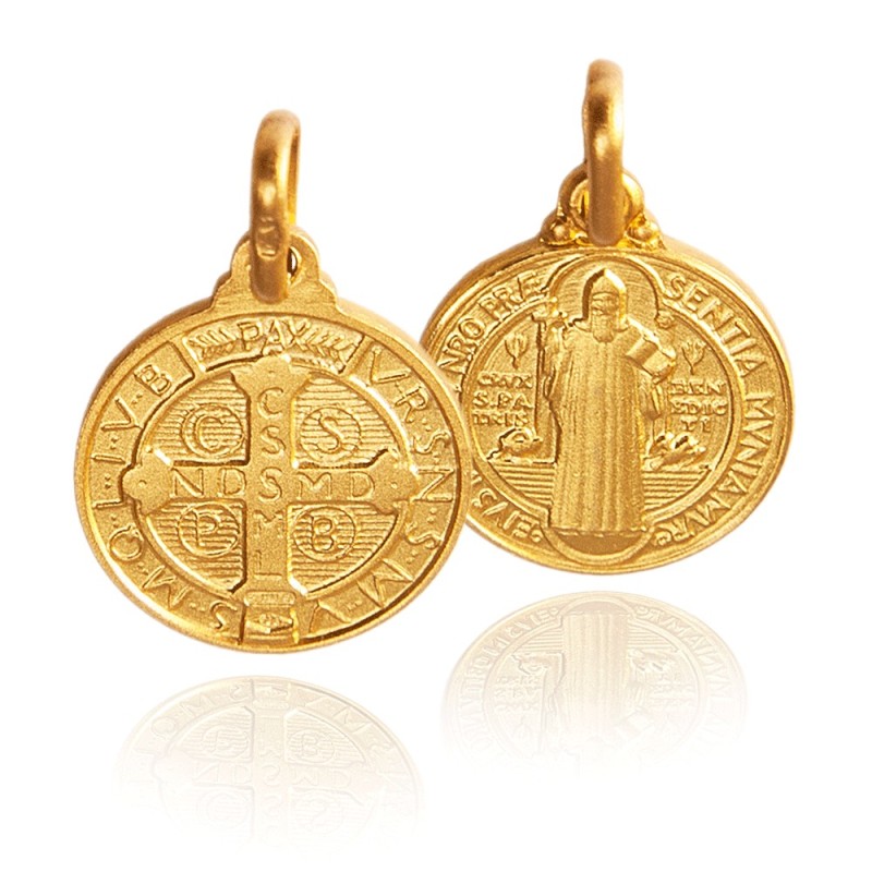 Złoty medalik - Świętego Benedykta   21 mm, Gold Urbanowicz - pracownia jubilerska Katowice online