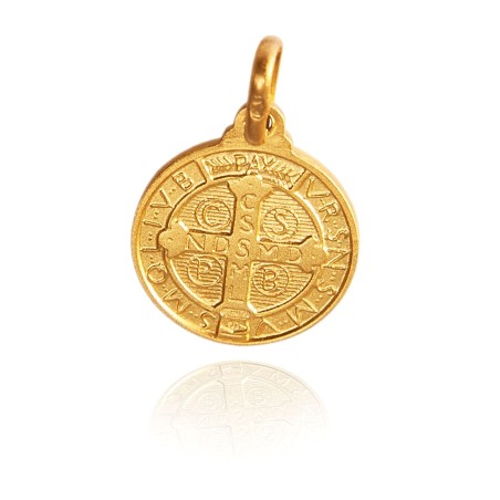 Złoty medalik ze św Benedyktem- 21 mm, Gold Urbanowicz Katowice
