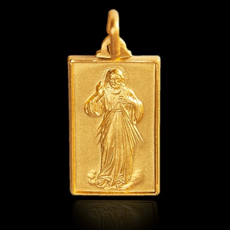 Złoty medalik Miłosierdzia Bożego- duży, męski Gold Urbanowicz złotnik Wrocław