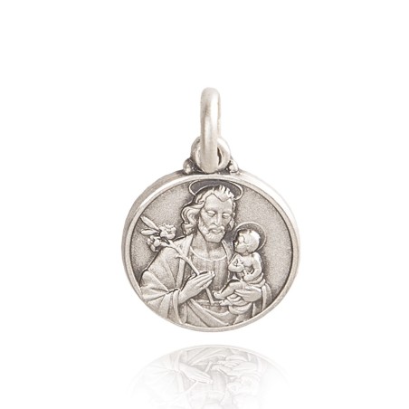 Święty Józef. Patron Rzemieślników.  Medalik ze srebra. 3,4 g, 18mm,  Gold Urbanowicz