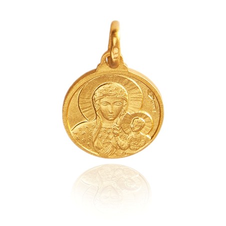 Mały medalik ze złota z Matka Boska Częstochowska - Gold Urbanowicz