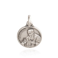 Święty Leopold Mandić. Spowiednik. Medalik srebrny.   18 mm. 3,2 g Gold Urbanowicz