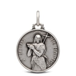 Medalik srebrny święty Jan Chrzciciel - 18 mm, Medalik Jana Chrzciciela. Gold Urbanowicz  shop online