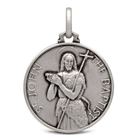 Duży Medalion ze srebra 25 mm- Św Jan Chrzciciel. Medalik Jana Chrzciciela. Gold Urbanowicz  shop online