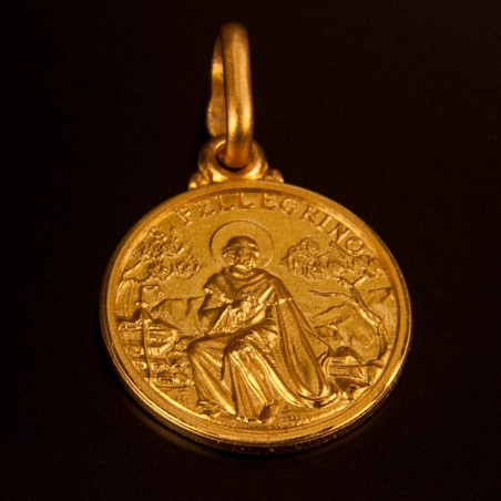 Święty Peregryn - Złoty medalik  Medalik św Peregryna. Gold Urbanowicz