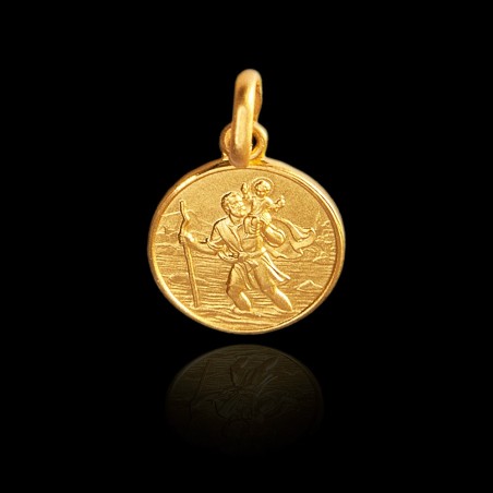 Złoty medalik  - Święty Krzysztof. 18mm,   Gold Urbanowicz jubiler online Warszawa