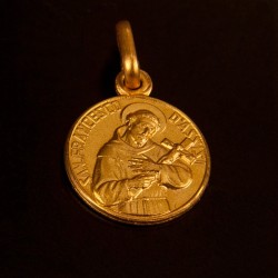 Święty Franciszek z Asyżu, 16 mm,  Złoty medalik. Gold Urbanowicz 