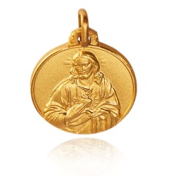 Medalik jak płaskorzeźba - Medalik Szkaplerzny ze złota 585.