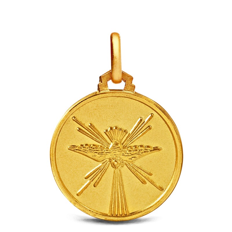 Złoty medalik na Bierzmowanie  -Duch Święty, Gold Urbanowicz jubiler Częstochowa
