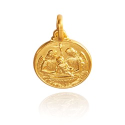 Złoty Medalik na Chrzest Święty - 18 mm,   Gold Urbanowicz