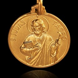 Złoty medalik,  - Święty Tadeusz Juda.średnica 21 mm,  Gold Urbanowicz