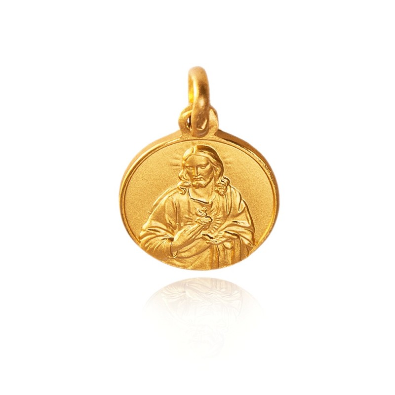 Najświętsze Serce Jezusa. Medalik złoty.  średnica 10 mm. Gold Urbanowicz 