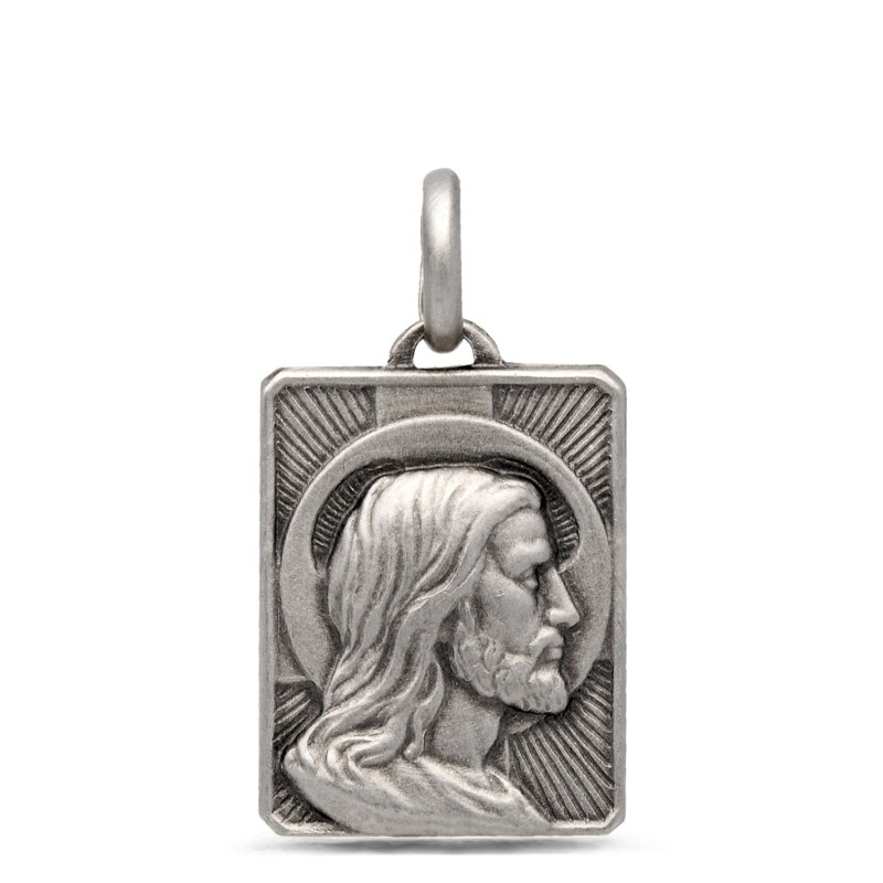 Gold Urbanowicz, Prostokątny Medalik z Jezusem, srebro 925
