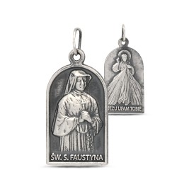 Medalik na bierzmowanie: Św Faustyna Kowalska i Jezus Miłosierny